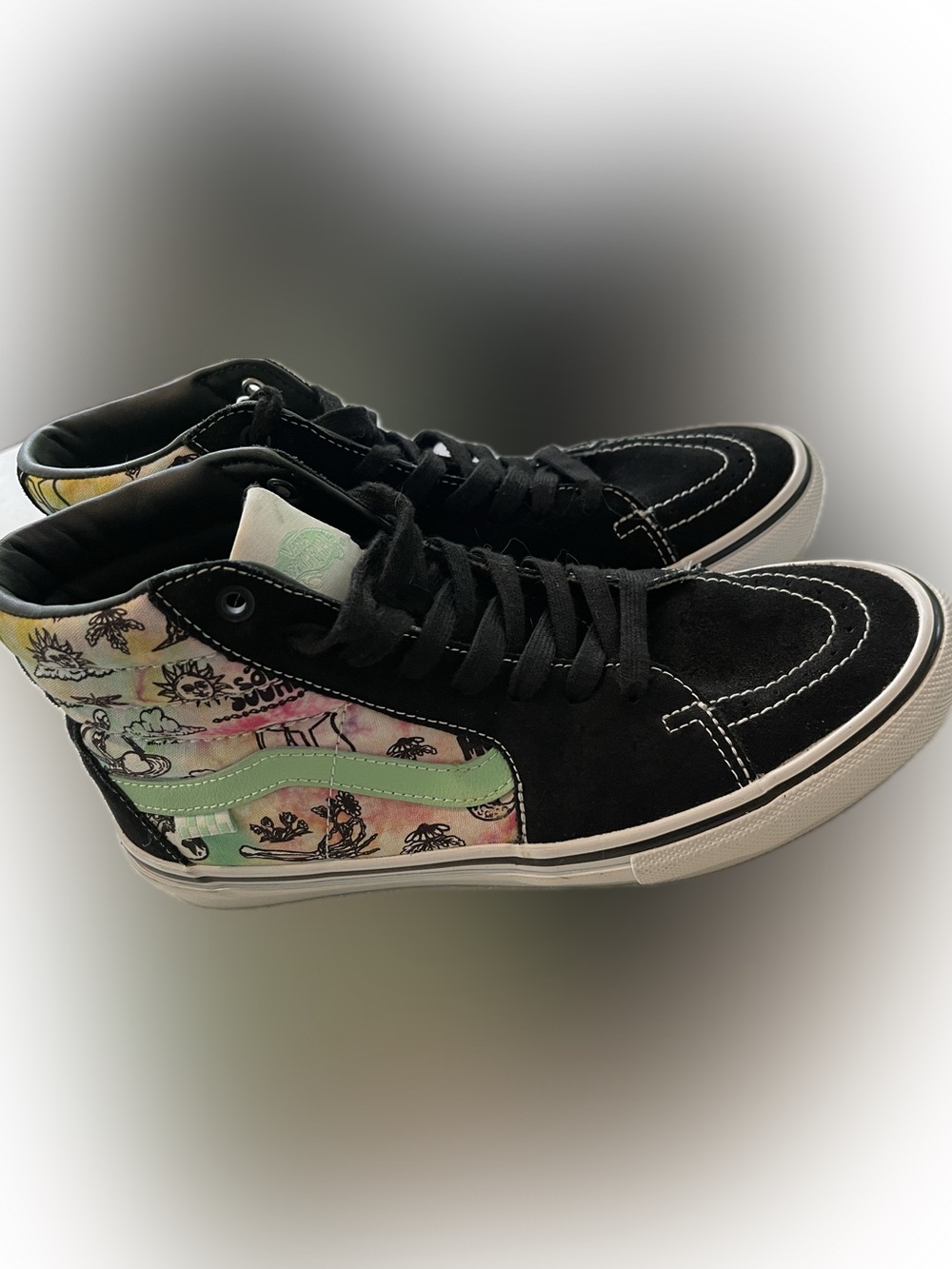 Vans Men's Skate Sk8-Hi Shroom Doom Tie Dye Canvas Suede shoes Men’s‎ Size 9